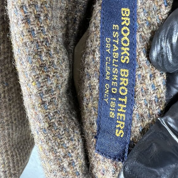 Brooks Brothers Mens 42R Reversible Herringbone Tweed Wool & Cotton Trench Coat - Picture 13 of 16